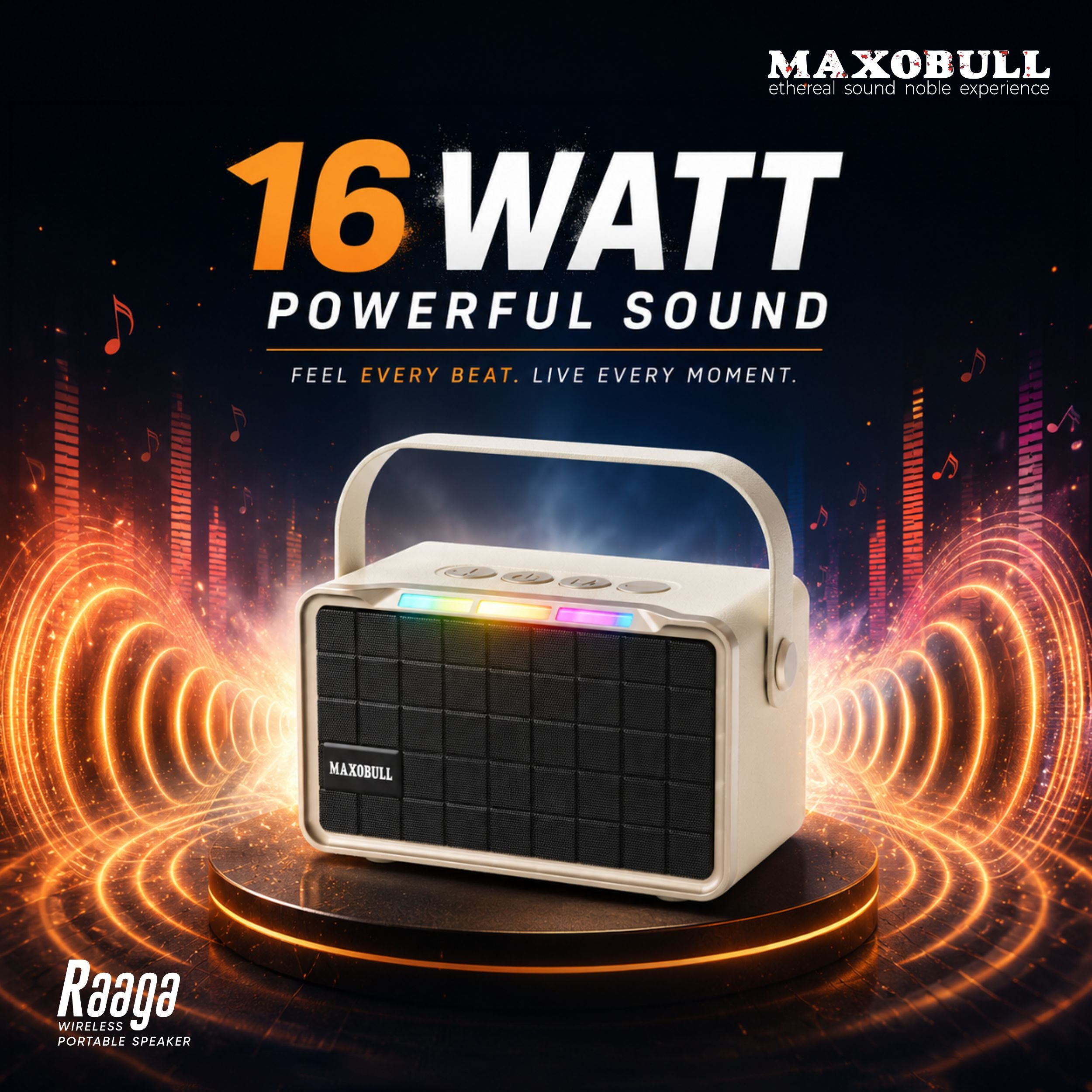 Maxobull Raaga Wireless Portable Speaker