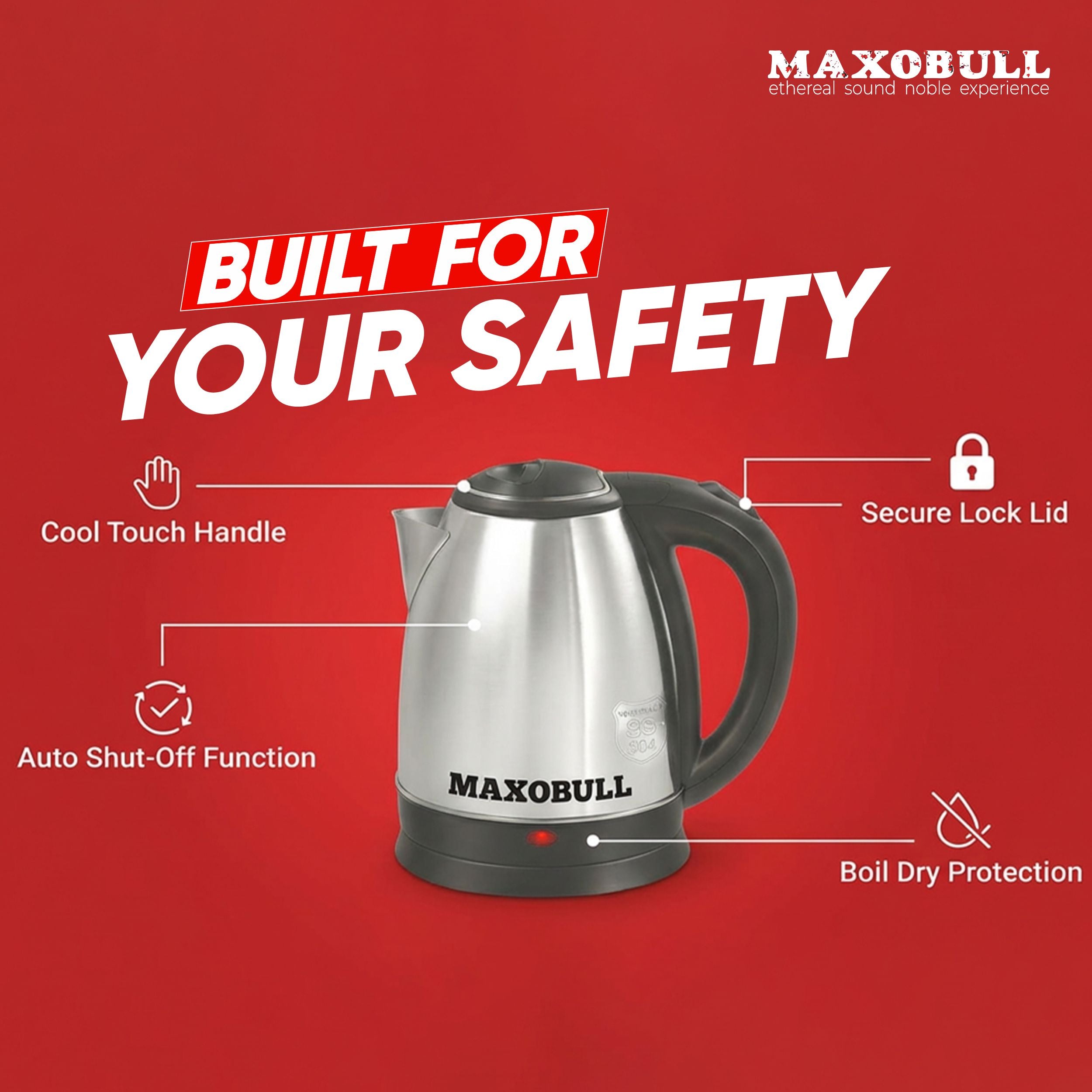 Maxobull 1.2L Electric Kettle