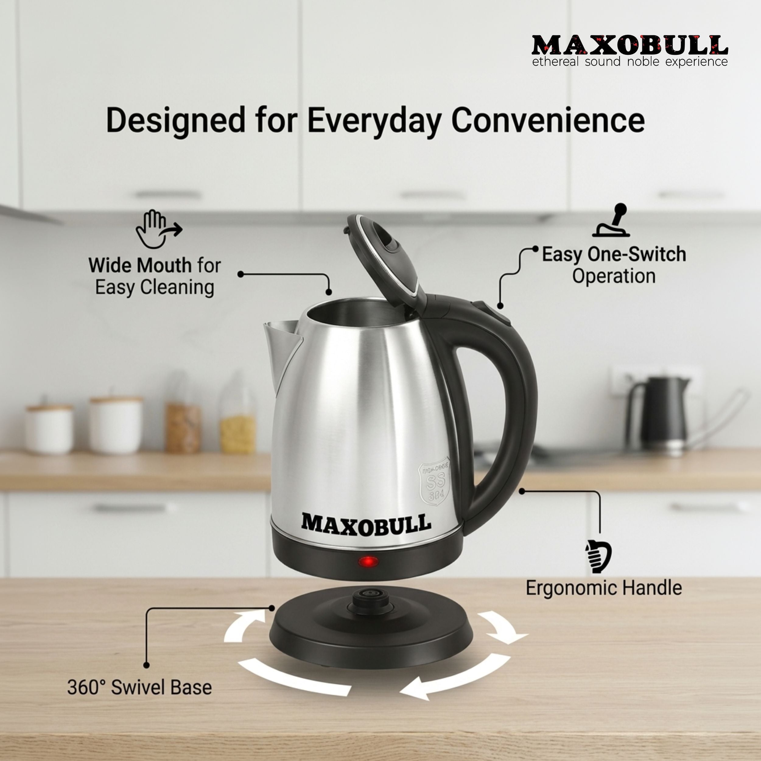Maxobull 1.2L Electric Kettle