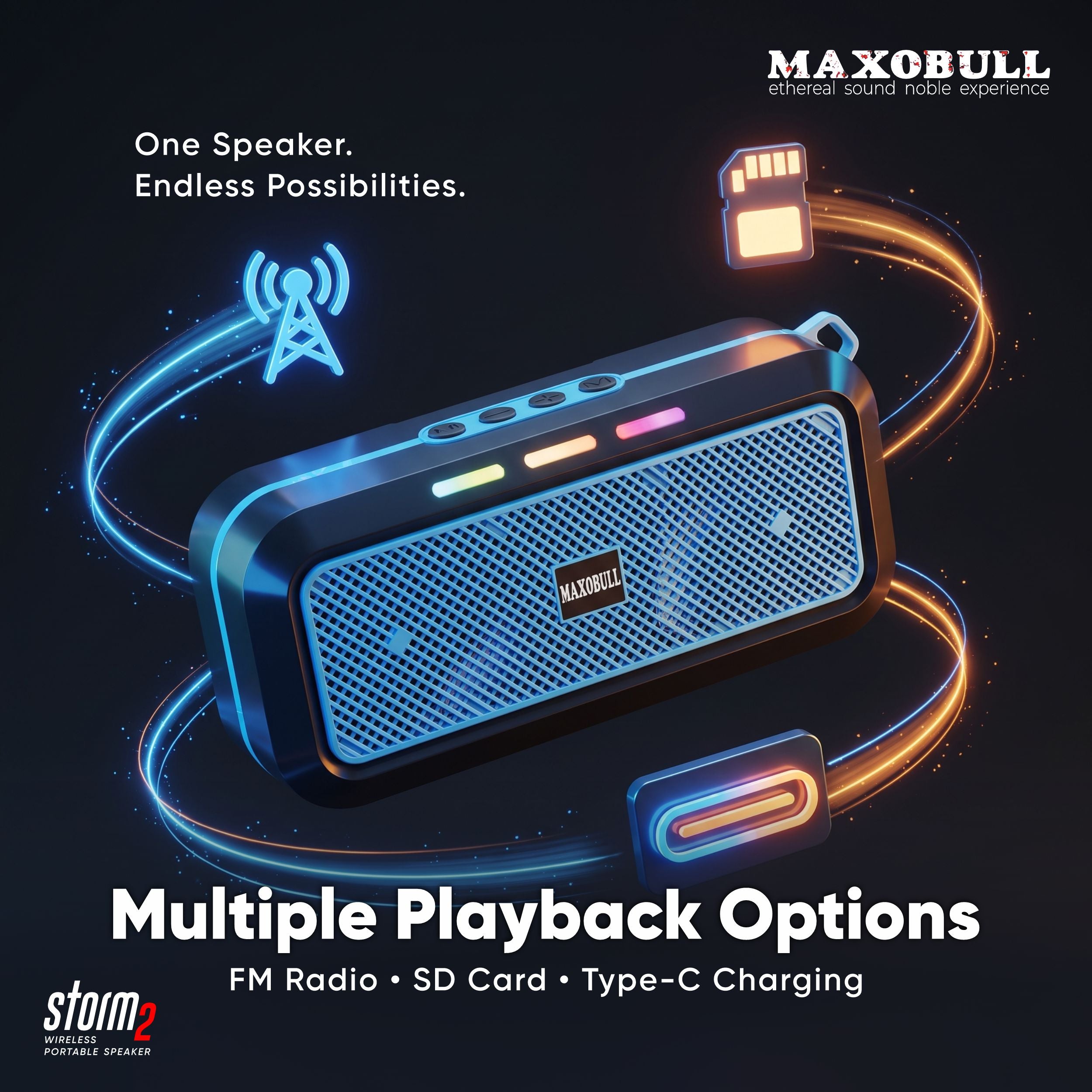 Maxobull Storm 2 Wireless Portable Speaker