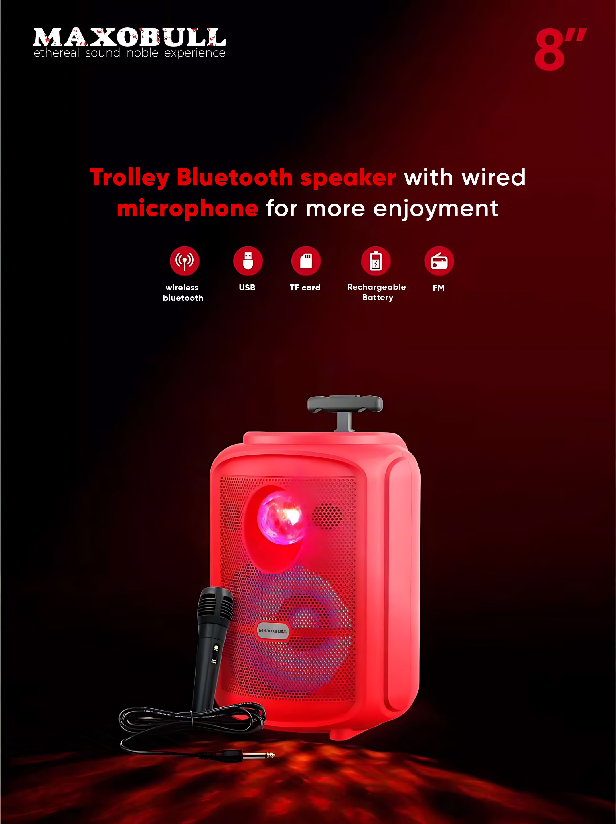 Maxobull Pull To Walk Trolley Speaker