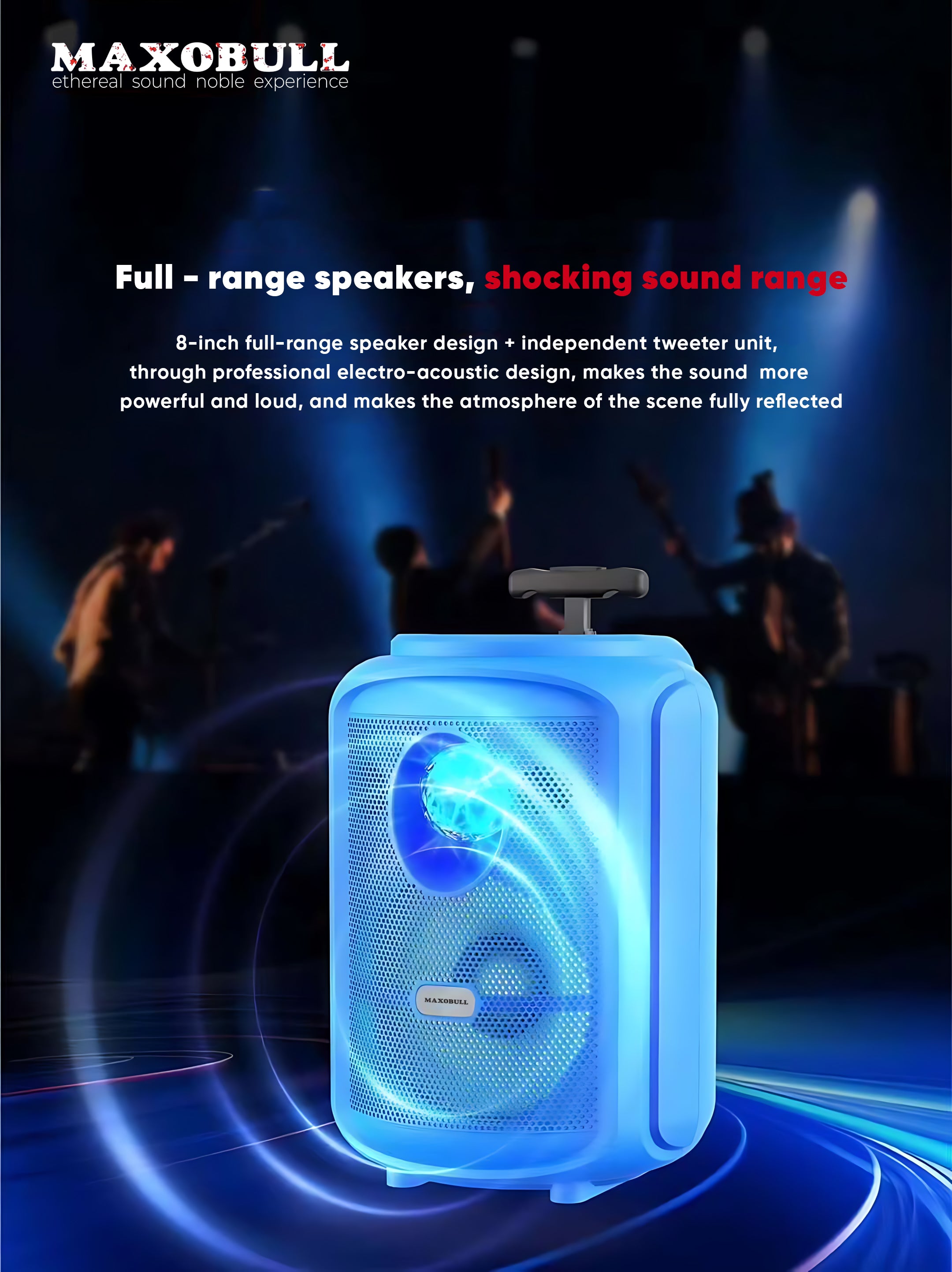 Maxobull Pull To Walk Trolley Speaker
