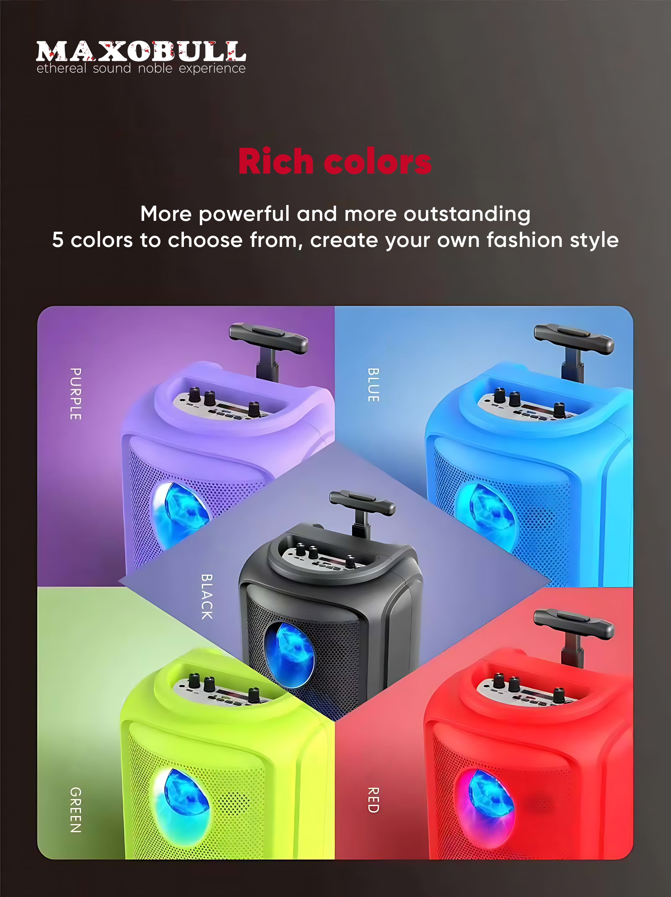 Maxobull Pull To Walk Trolley Speaker